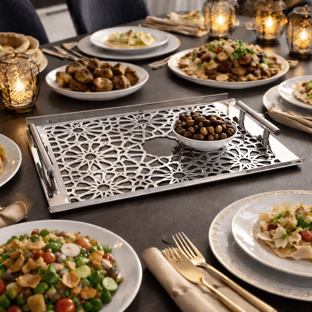 Sultané Royale™ Gold Tray With Metal Handles-SRG01 - Image 4