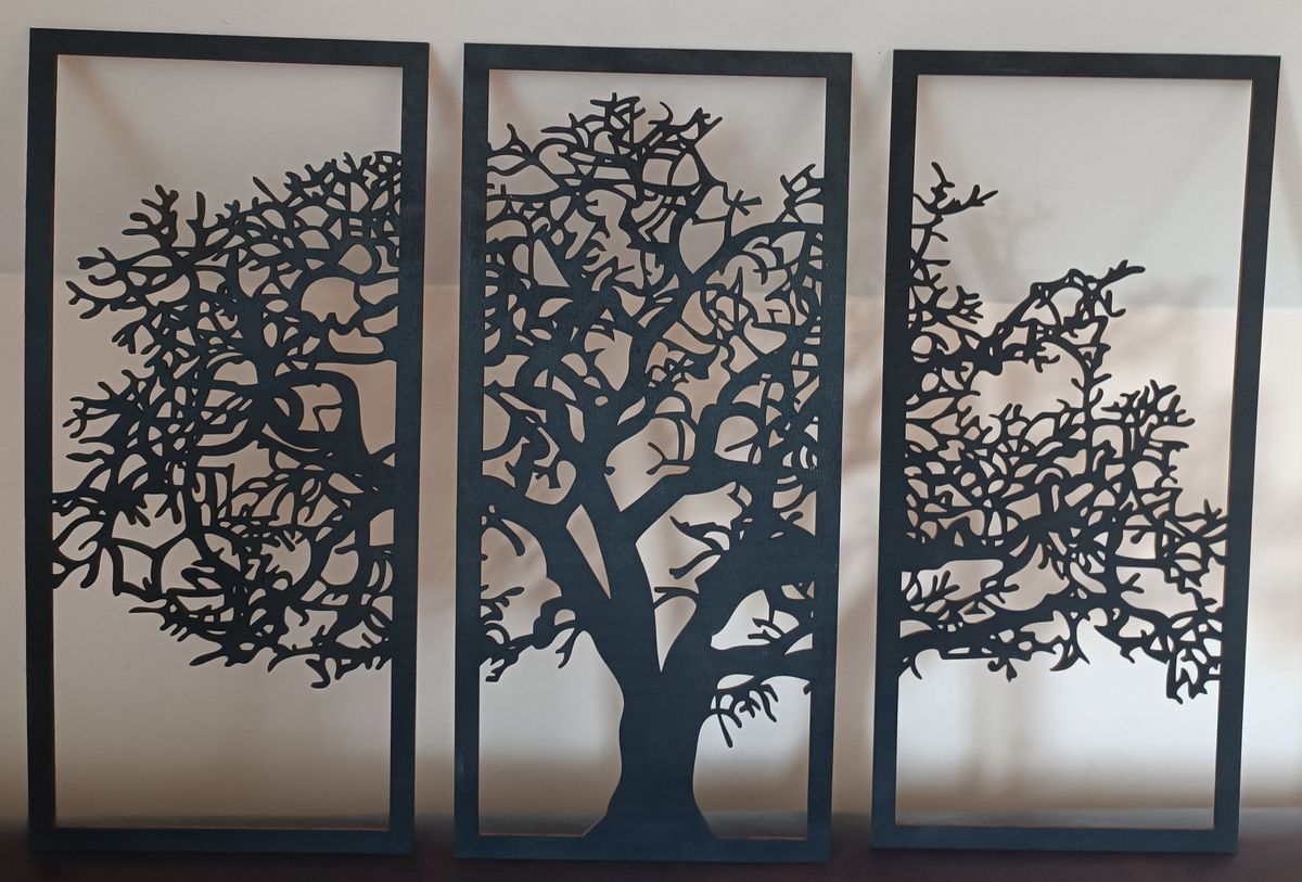 Wall Decor Tree in 3 panels 3 panel tree decor, Engraved Wall Art - Image 3