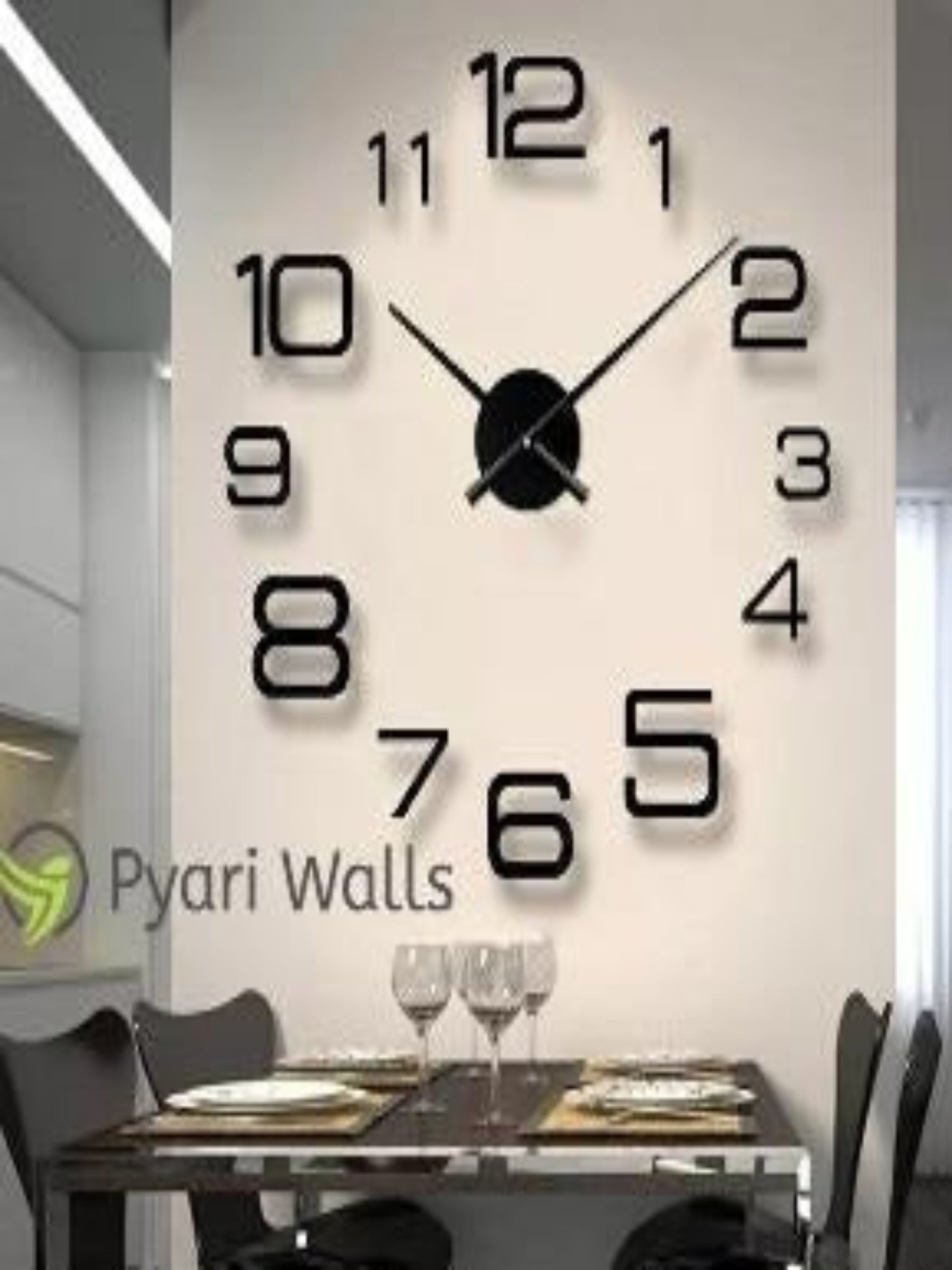 Modern 12-inch acrylic wall clock, silent, sleek design, home decor, elegant timepiece.