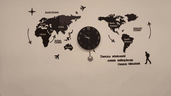 World Map Wall Clock - Wall Clock - Image 4