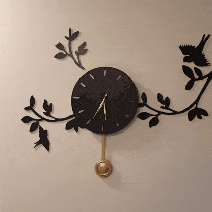 Birds on Branches Scenic Pendulum Clock - Image 2
