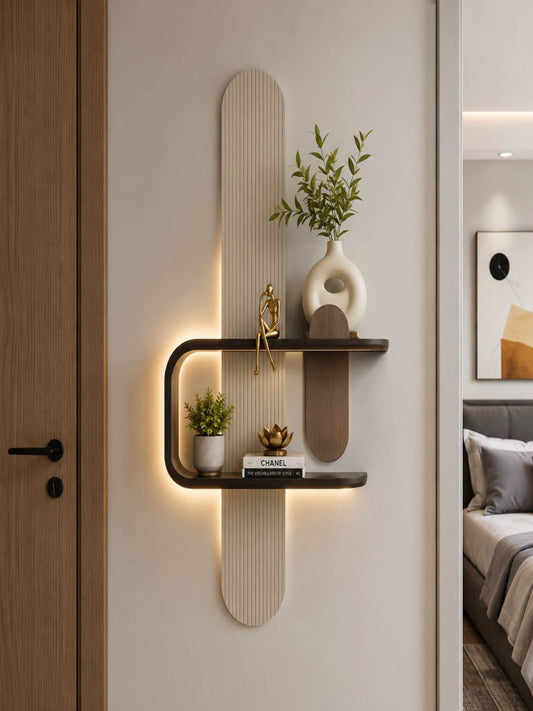 Modern Wall Shelf for a Stylish Bedroom Entrance