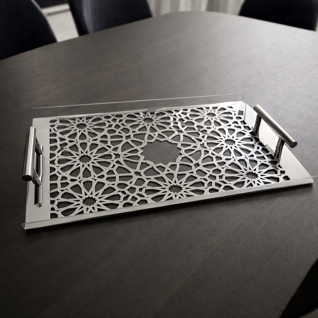 Sultané Royale™ Gold Tray With Metal Handles-SRG01 - Image 2