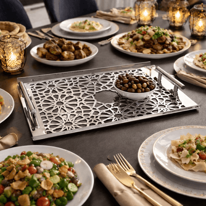 Sultané Royale™ Gold Tray With Metal Handles-SRG01 - Image 4