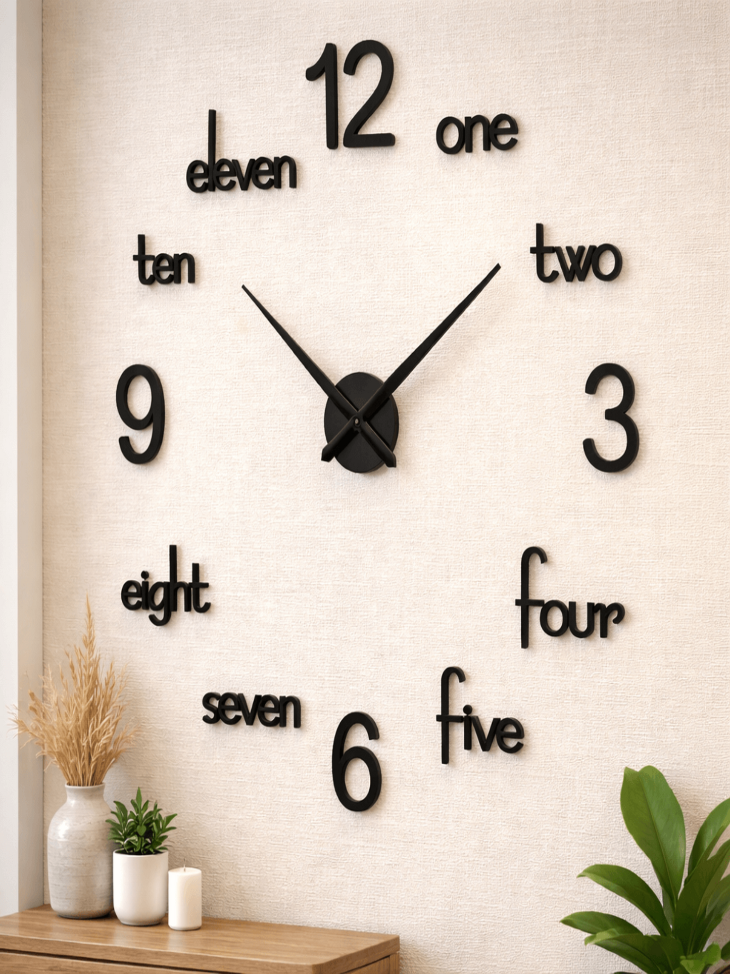 LARGE SIZE WOODEN DIY CLOCK WITH 12 INCHES NEEDLES - Image 1