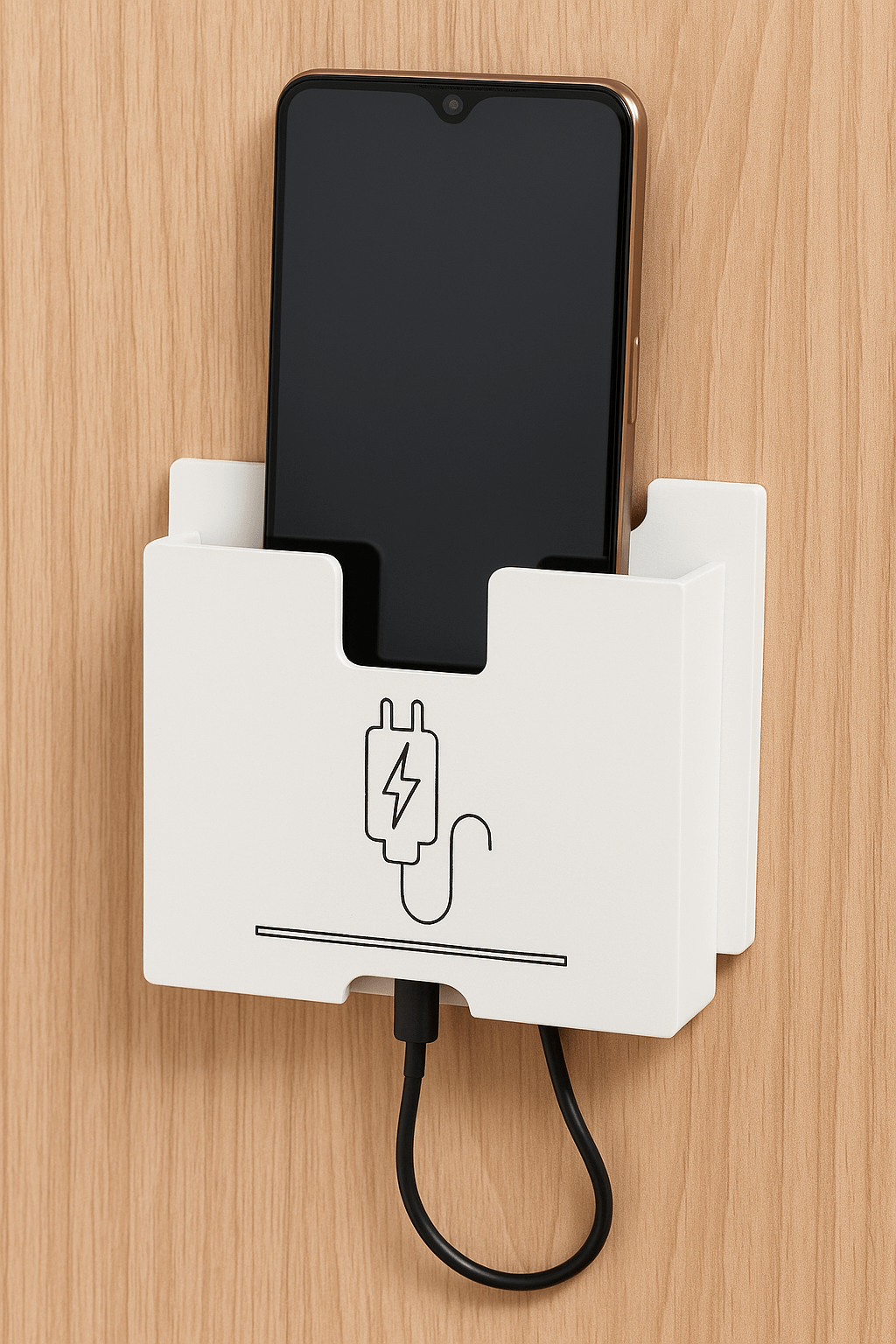 Wall Mount Acrylic Mobile Phone charger Holder - Image 3