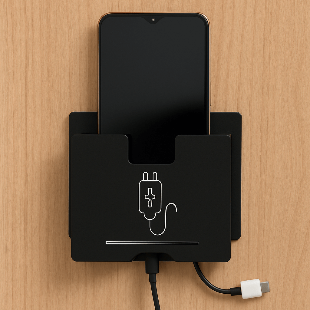 Wall Mount Acrylic Mobile Phone charger Holder - Image 2