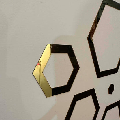 Acrylic Self Adhesive Wall Decor Mirrors Hexa Rings - Image 3
