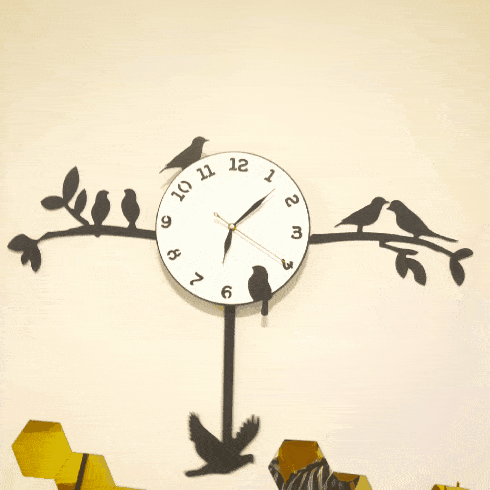 New Latest Style 2024 Birds Tree Pendulum clock White Dial - Image 2