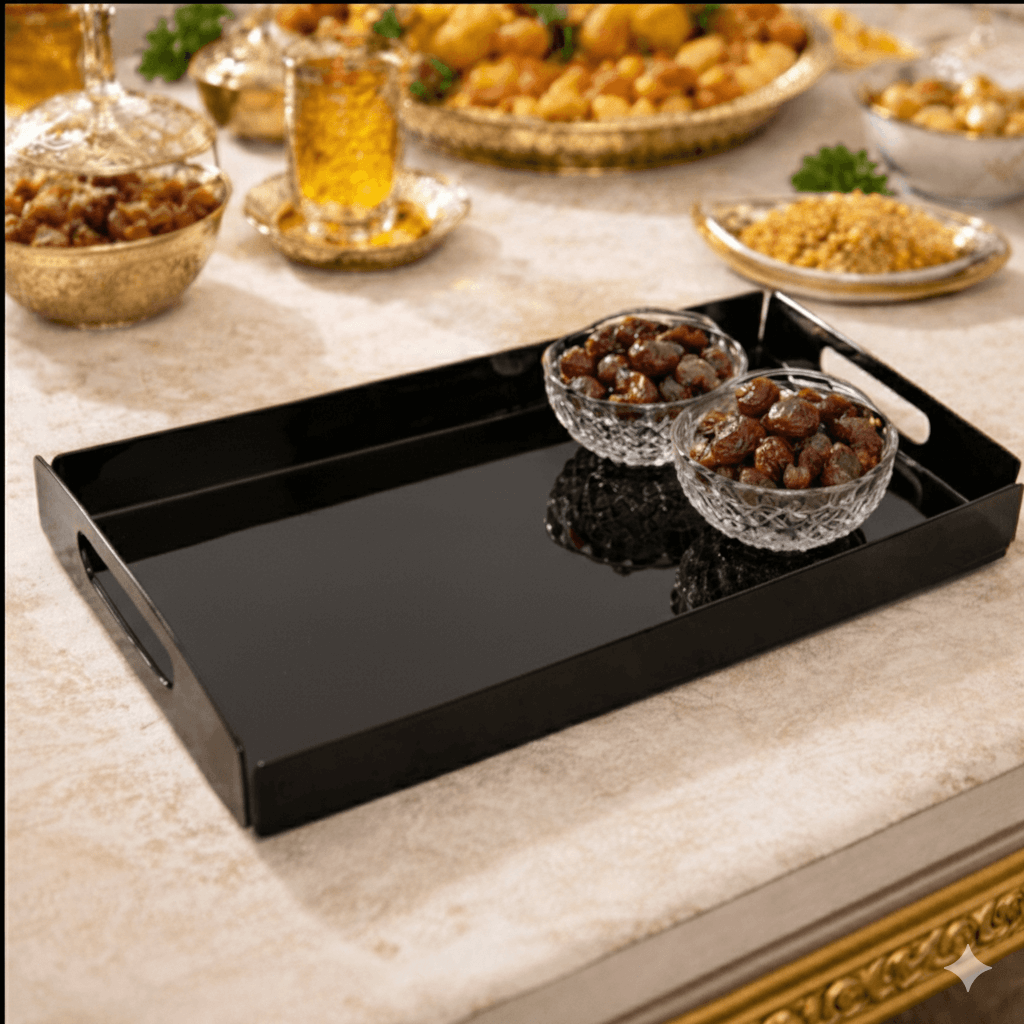 Elegant and minimal Set of 3 Black Acrylic Trays - Image 2