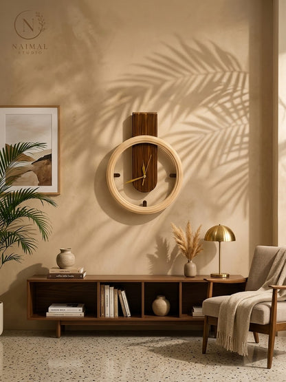 Modern Wooden Wall Clock – Elegant Handmade Wood Decor | 12 inch & 14 inch