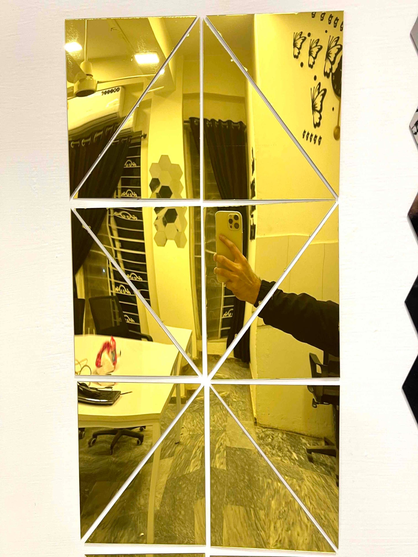 Triangle Shape Acrylic Mirrors Walls Decor - Image 1