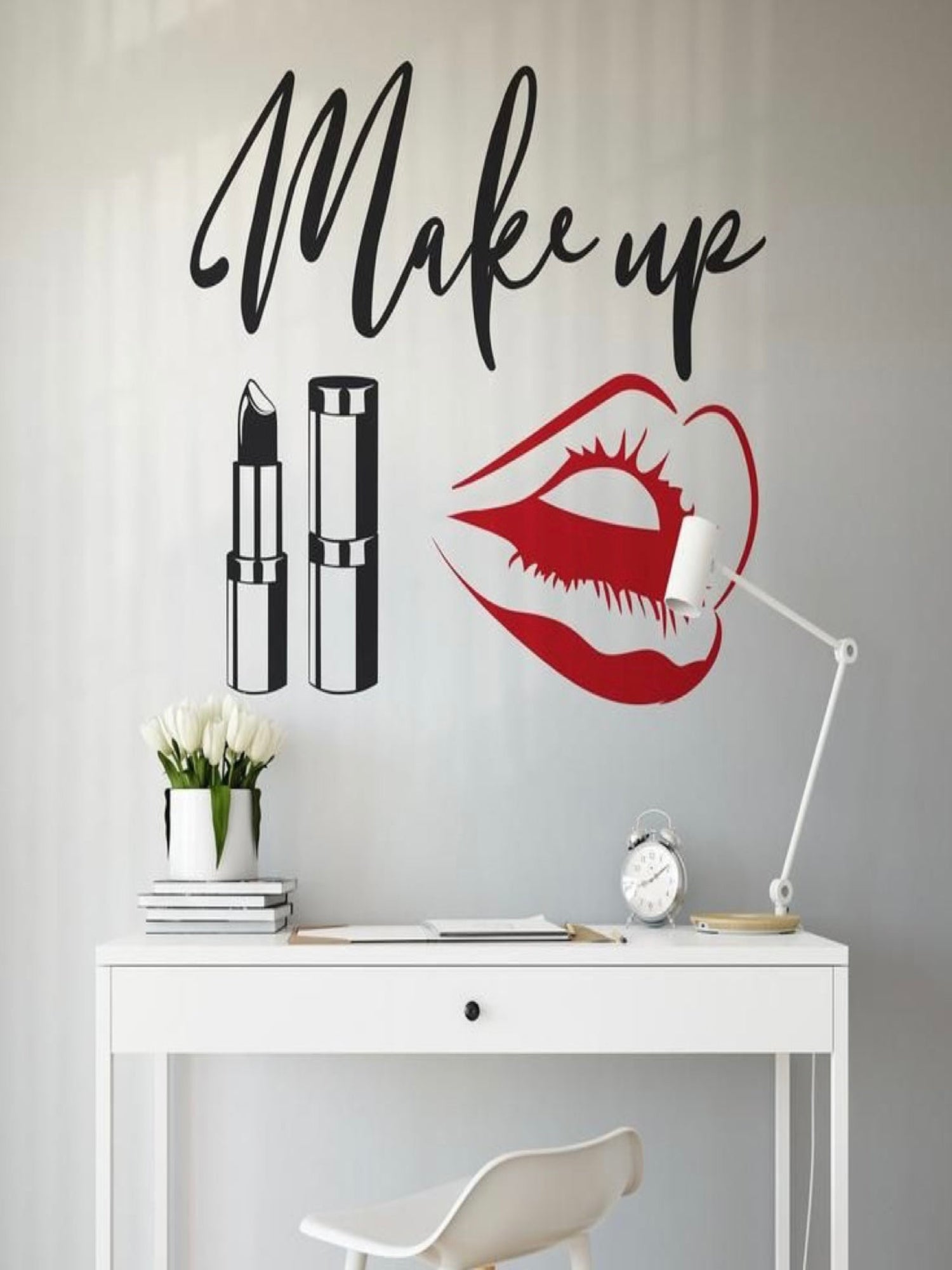 Make Up Wall Art for Salon Black and Red lips - Image 1