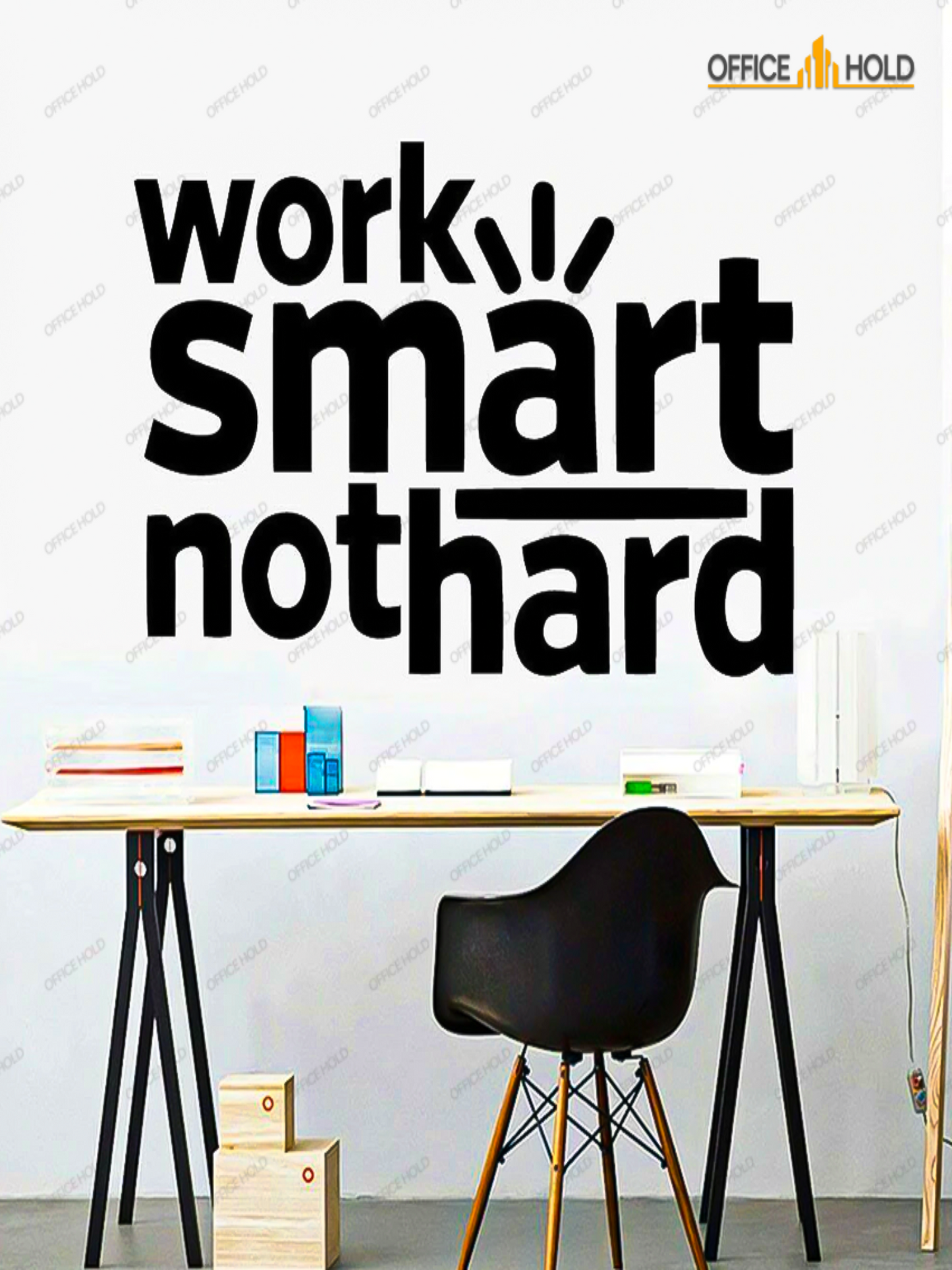 Work Smart Not Hard Inspirational Meeting Room Decor (ws01) - Image 1