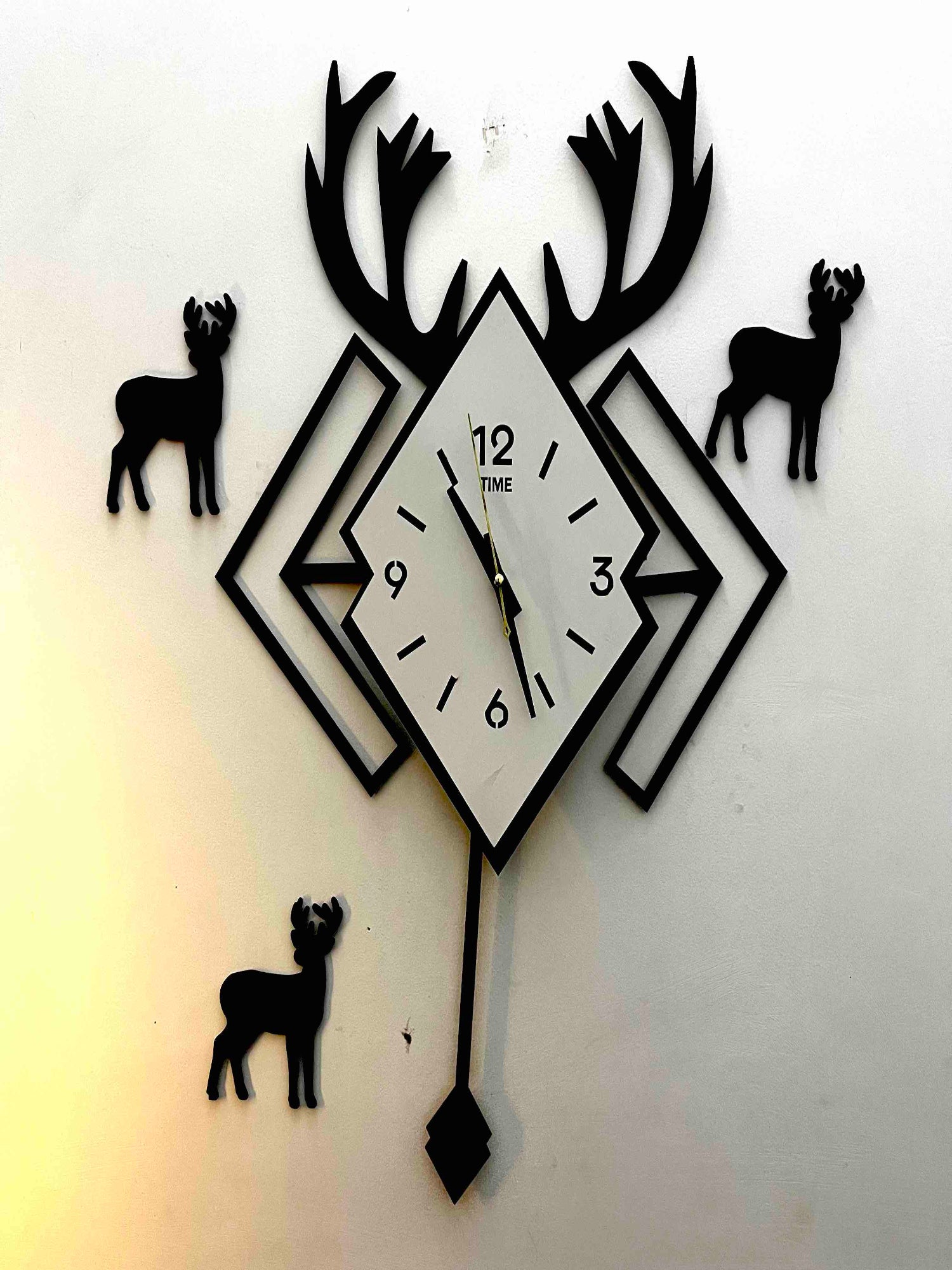 Diamond Shape Pendulum Wall Clock - Image 1
