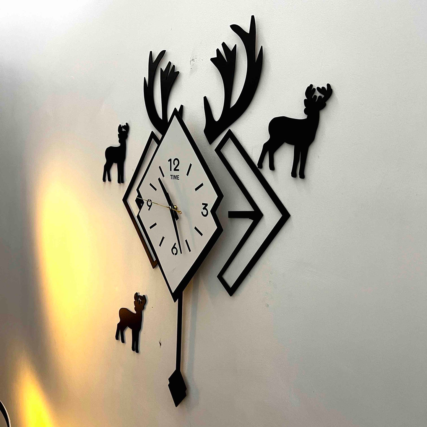 Diamond Shape Pendulum Wall Clock - Image 3