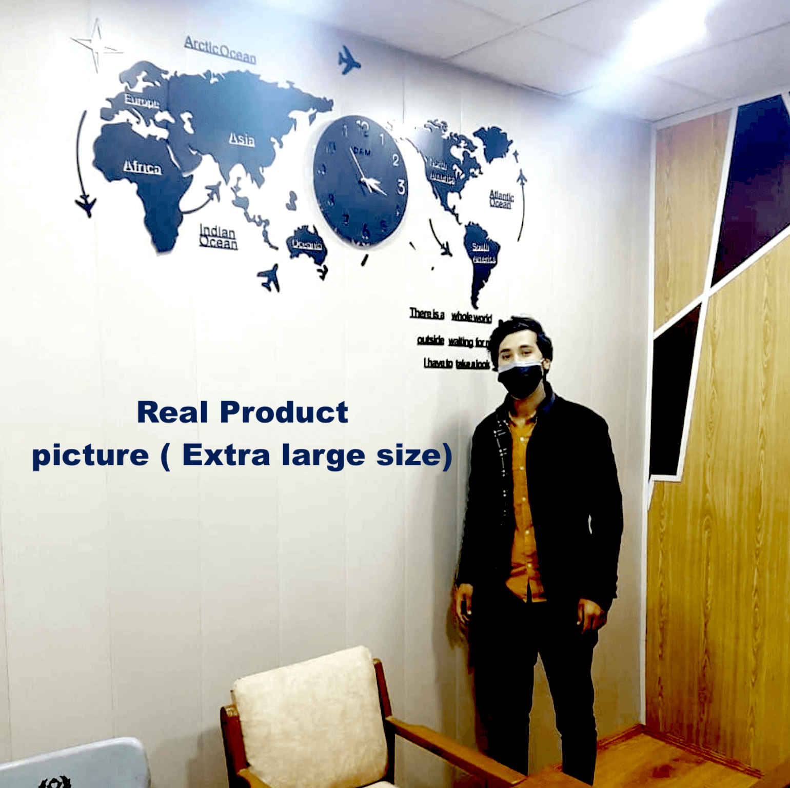 World Map Wall Clock - Wall Clock - Image 2