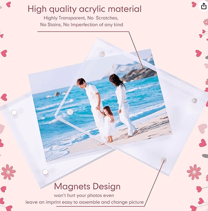 Magnetic Fridge Frames-Transparent Magnetic Acrylic Picture Frame Clear Frameless Memos for office and Refrigerator 3x4 inches each - Image 7