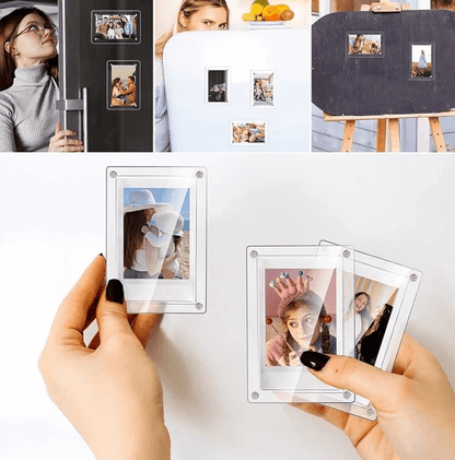Magnetic Fridge Frames-Transparent Magnetic Acrylic Picture Frame Clear Frameless Memos for office and Refrigerator 3x4 inches each - Image 3