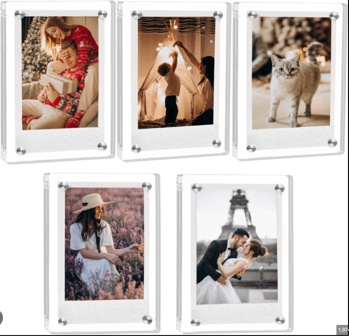 Magnetic Fridge Frames-Transparent Magnetic Acrylic Picture Frame Clear Frameless Memos for office and Refrigerator 3x4 inches each - Image 6