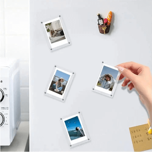 Magnetic Fridge Frames-Transparent Magnetic Acrylic Picture Frame Clear Frameless Memos for office and Refrigerator 3x4 inches each - Image 2
