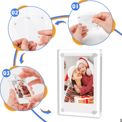 Magnetic Fridge Frames-Transparent Magnetic Acrylic Picture Frame Clear Frameless Memos for office and Refrigerator 3x4 inches each - Image 4