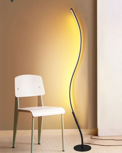 MODERN WAVY TWISTED STANDING CORNER NEON LAMP - Image 2