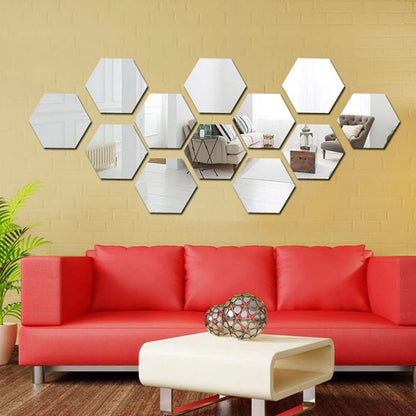 Acrylic Hexagon wall decor Mirror(Silver) - Wall Decor - Image 4