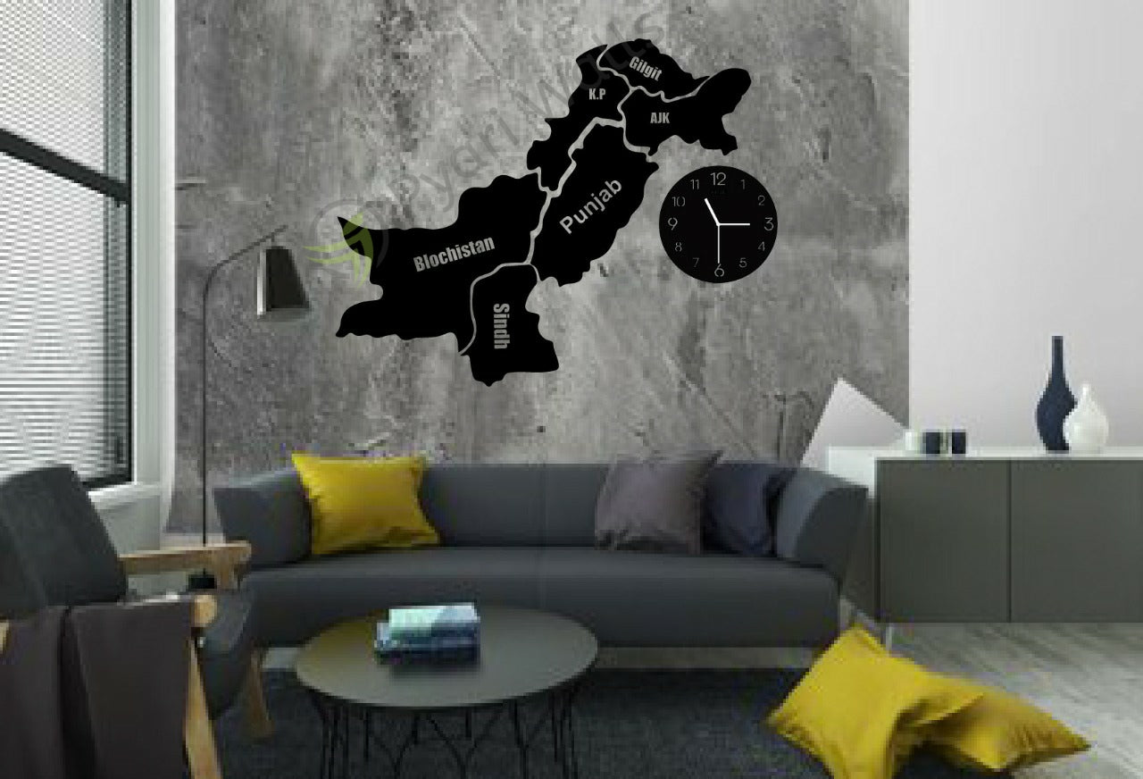 Pakistan Map Wall Clock with Rope Light (large) - Image 3