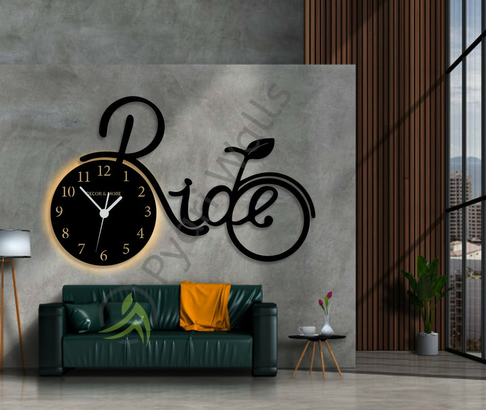 Premium Home Wall Clock with Rope Light (Big Cycle) - Image 2