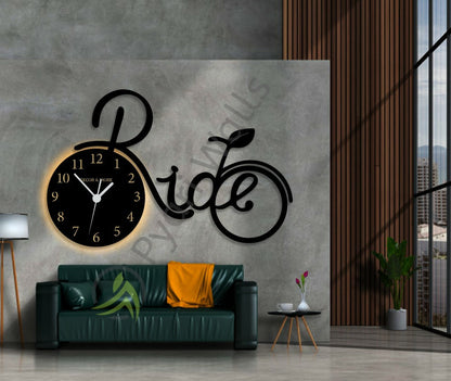 Premium Home Wall Clock with Rope Light (Big Cycle) - Image 2