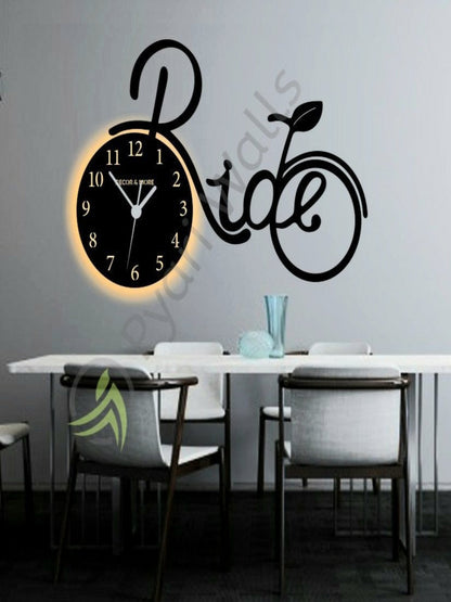 Premium Home Wall Clock with Rope Light (Big Cycle) - Image 1
