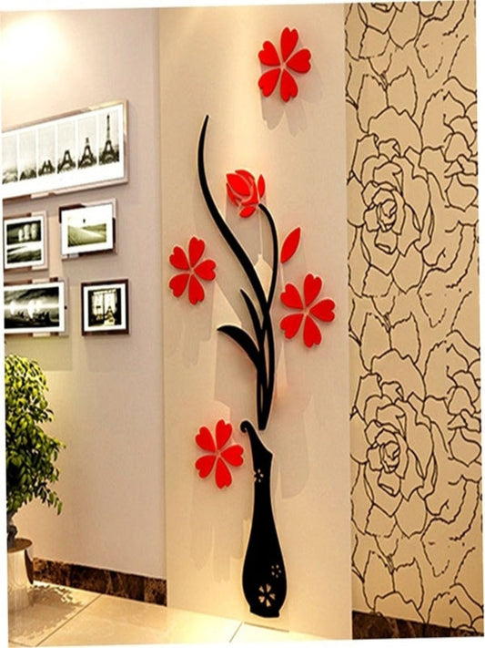 Acrylic Red and black Vase - Wall Decor - Image 1