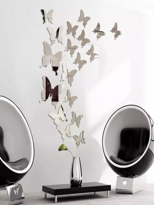 Acrylic Mirror Butterflies(16 pieces) - Wall Decoration - Image 1