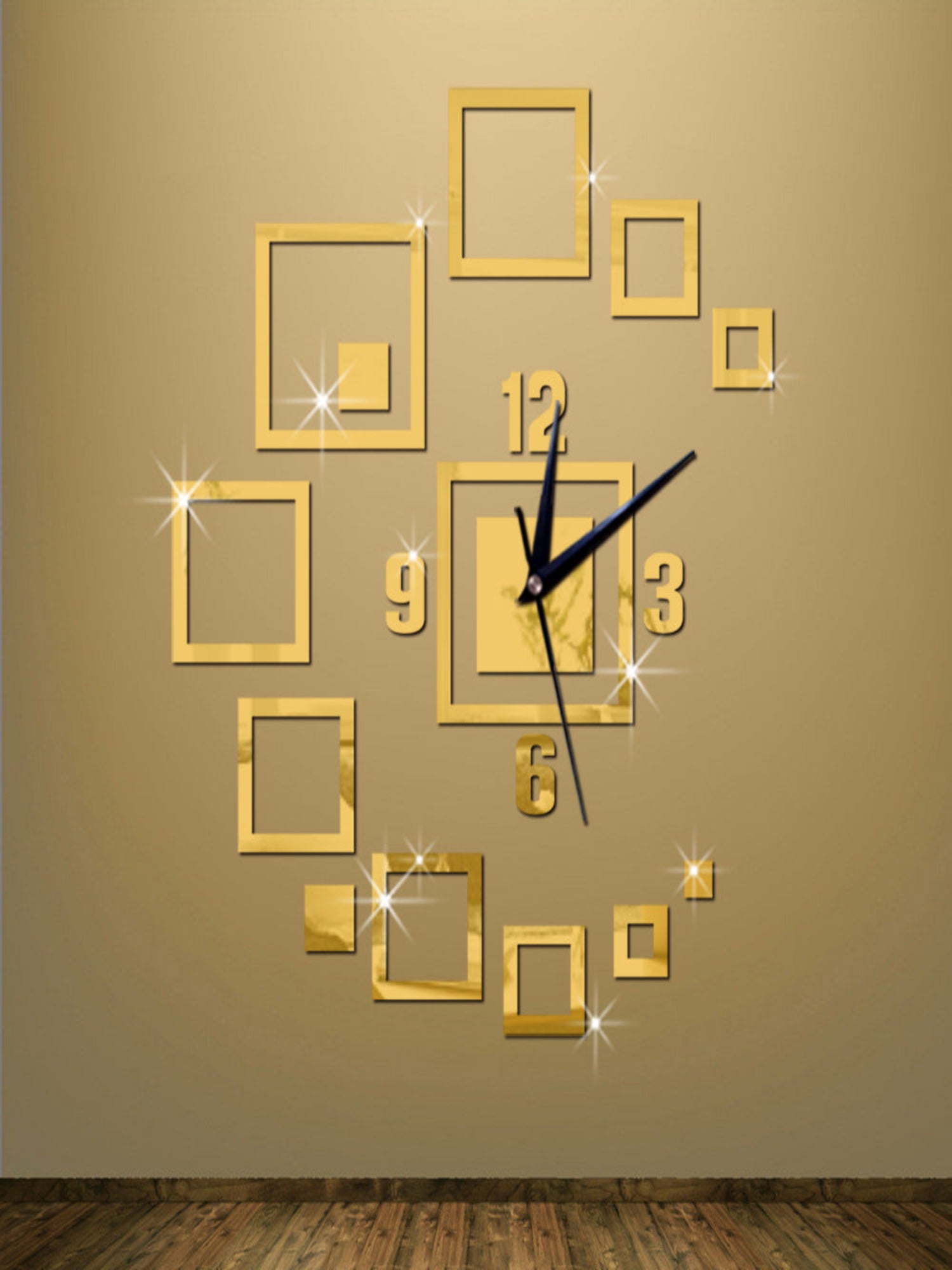 Gold acrylic clock, code : a6 - Image 1