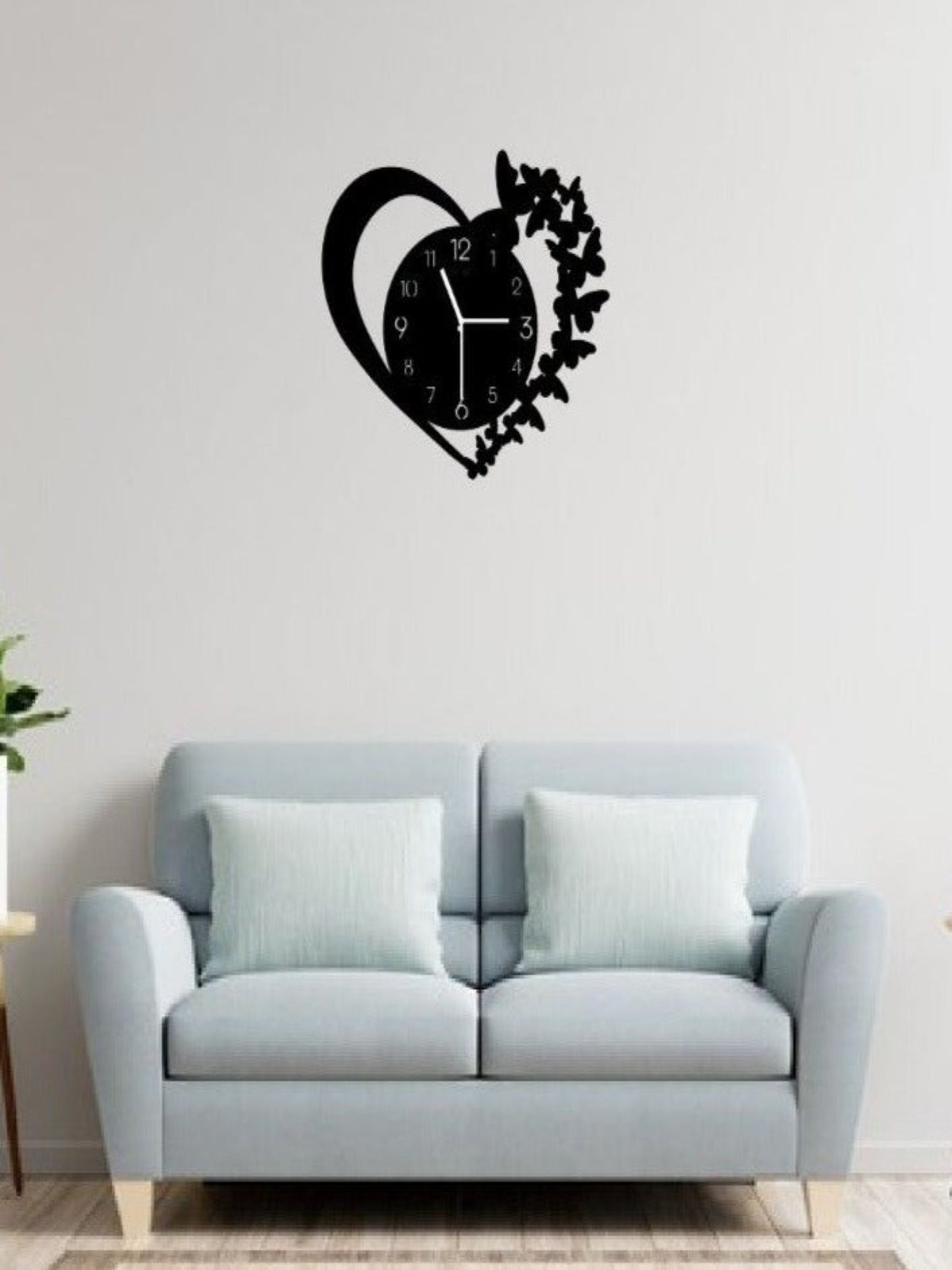 Heart with butterflies Clock - Image 1