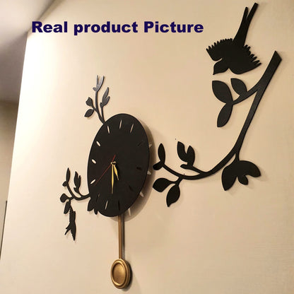 Birds on Branches Scenic Pendulum Clock - Image 3