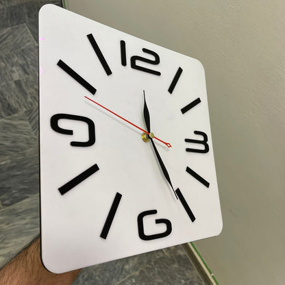 White and Black Shinny Acrylic luxury style wall clock - Image 2