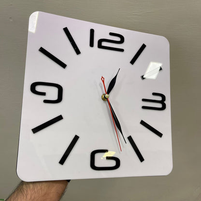 White and Black Shinny Acrylic luxury style wall clock - Image 4