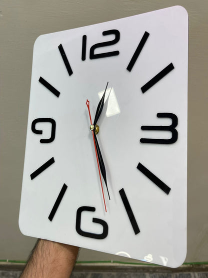 White and Black Shinny Acrylic luxury style wall clock - Image 1