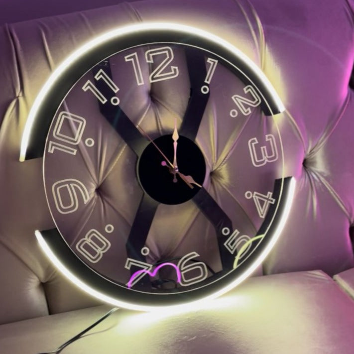Modern Style Neon X Clock Ambient Light- Azadi sale offer - Image 2
