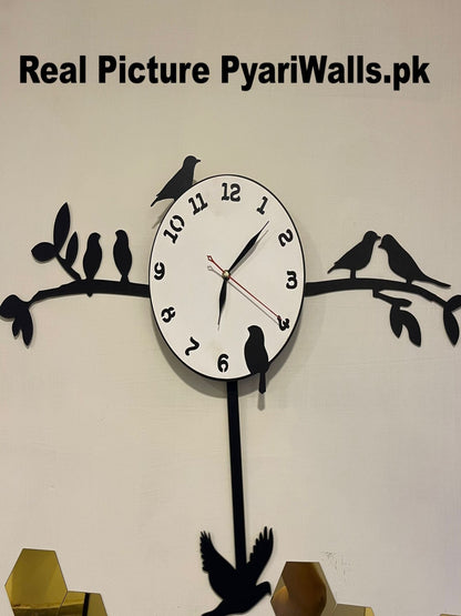 New Latest Style 2024 Birds Tree Pendulum clock White Dial - Image 1