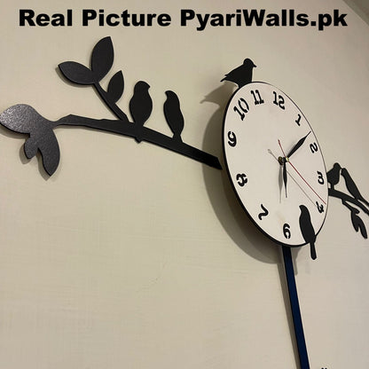 New Latest Style 2024 Birds Tree Pendulum clock White Dial - Image 5