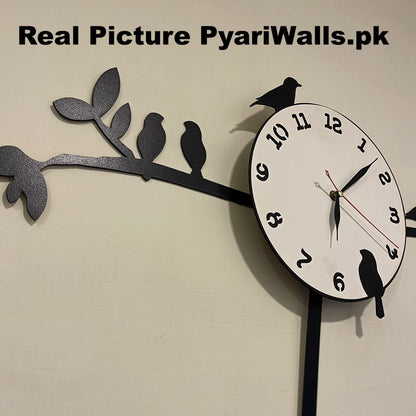 New Latest Style 2024 Birds Tree Pendulum clock White Dial - Image 4