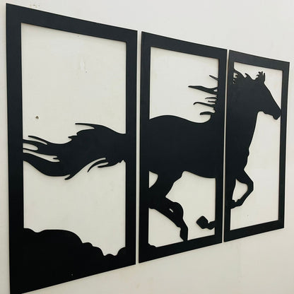 Wooden Wall decor Horse Scenery - Image 4