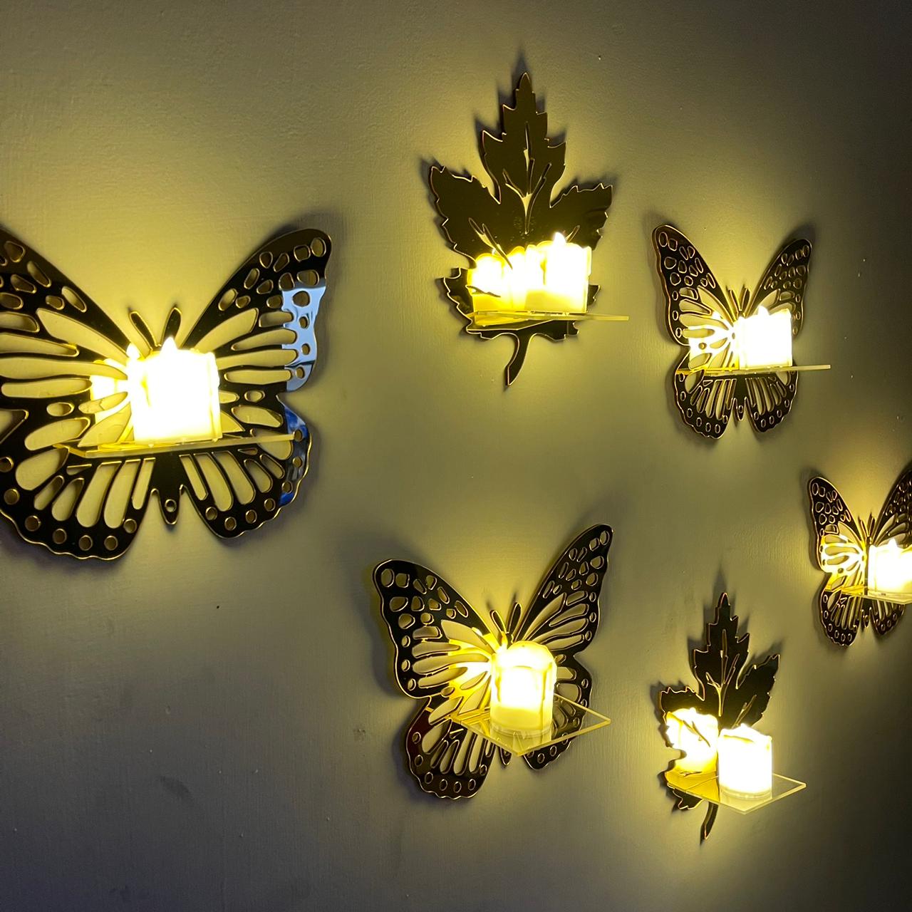 Golden Acrylic DIY Mini Shelves Wall Decor - Image 3