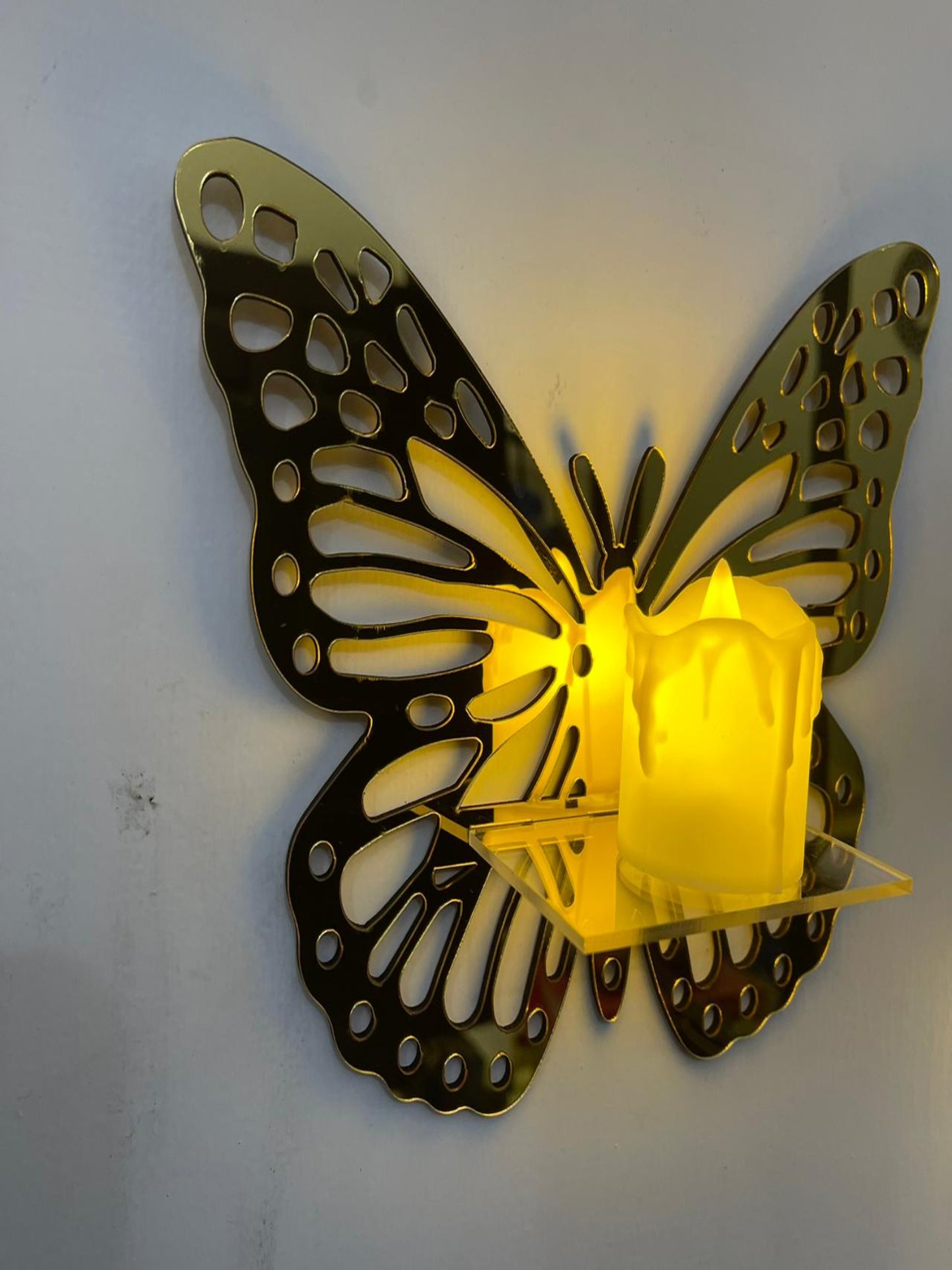 Golden Acrylic DIY Mini Shelves Wall Decor - Image 1
