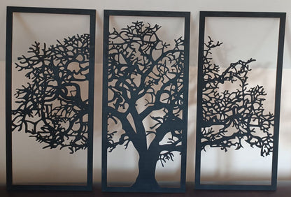 Wall Decor Tree in 3 panels 3 panel tree decor, Engraved Wall Art - Image 3