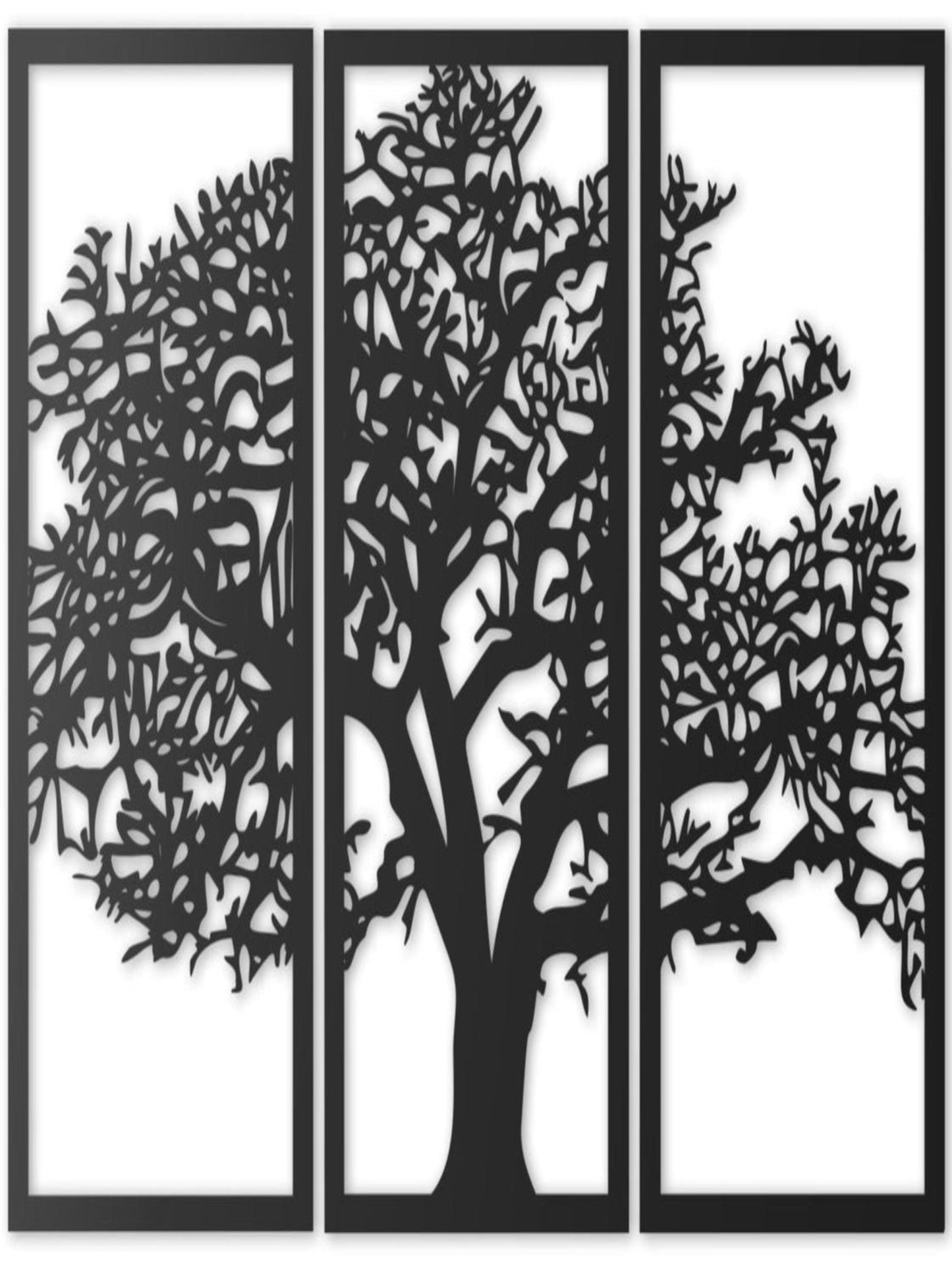Wall Decor Tree in 3 panels 3 panel tree decor, Engraved Wall Art - Image 1
