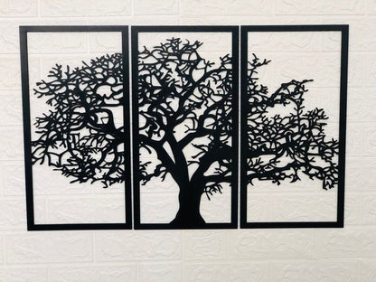 Wall Decor Tree in 3 panels 3 panel tree decor, Engraved Wall Art - Image 2